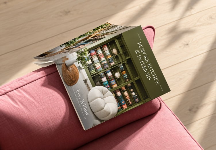Bespoke Interiors Catalogue on Pink Sofa